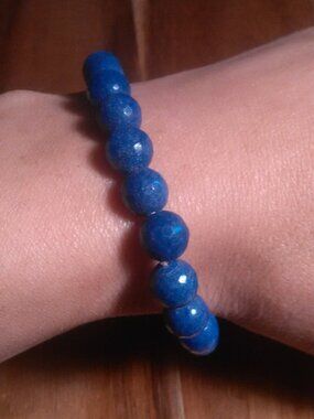 Faceted Purple Beaded Stretch Bracelet
